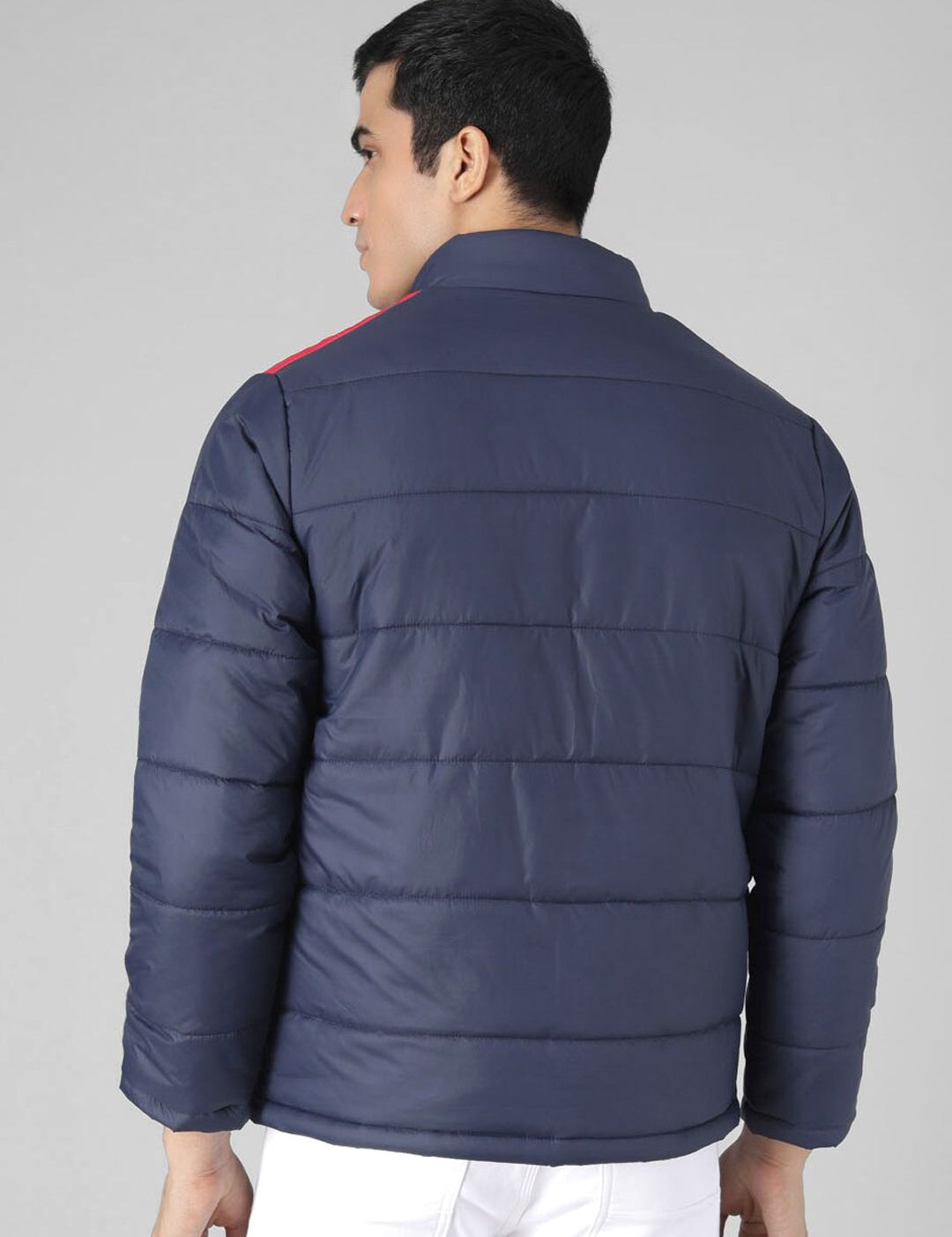 Kotty Men Blue & Red Colourblocked Puffer Jacket