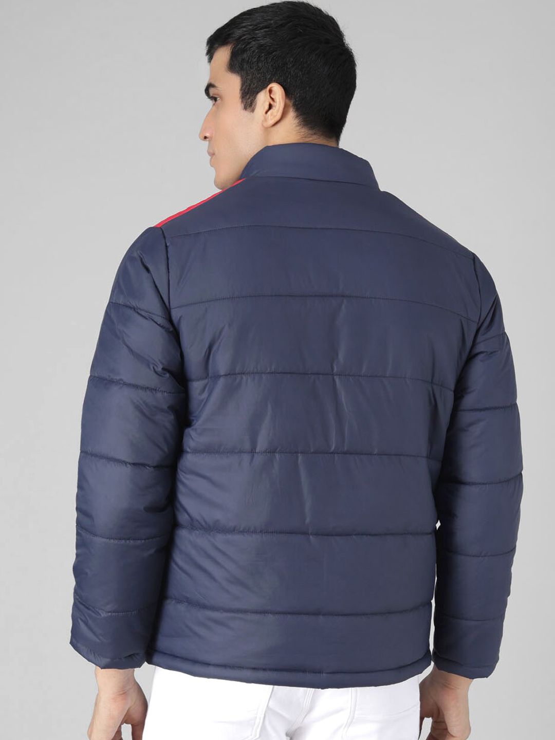 Kotty Men Blue & Red Colourblocked Puffer Jacket