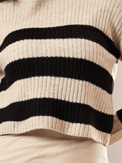 Kotty Women Cotton Striped Crop Pullover