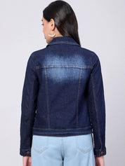 Kotty Women Washed Cotton Outdoor Denim Jacket 
