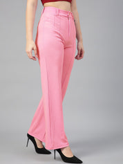 Kotty Women Relaxed Straight Fit High-Rise Easy Wash Trousers