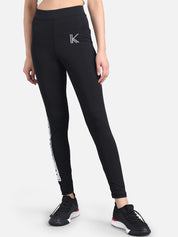 Kotty Women Black & White Printed Tights