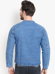 Kotty Men Blue Solid Denim Jacket