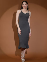 Kotty Women Solid Shoulder Straps Bodycon Dress