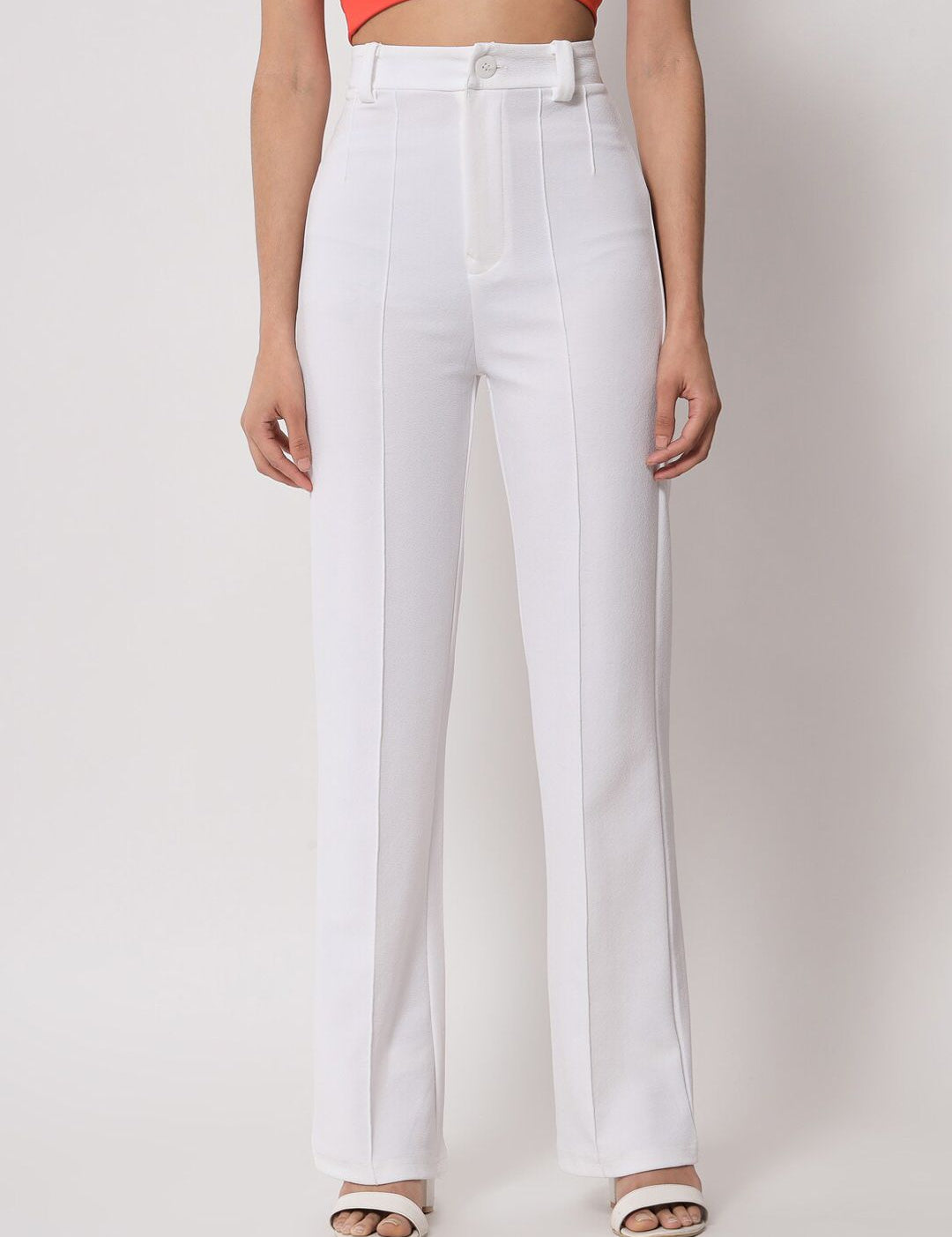 KOTTY BIZwear Women Relaxed Straight Leg Straight Fit High-Rise Easy Wash Trousers