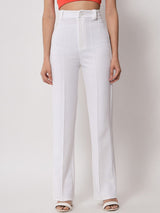 KOTTY BIZwear Women Relaxed Straight Leg Straight Fit High-Rise Easy Wash Trousers