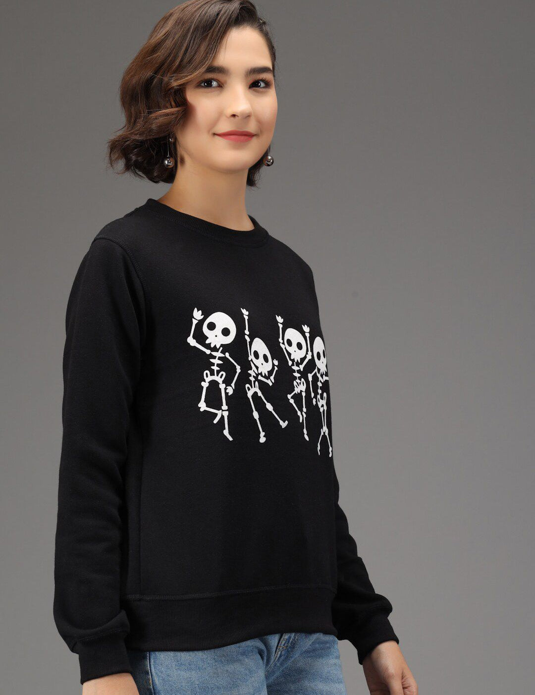 Kotty Women Black Printed Sweatshirt