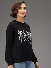Kotty Women Black Printed Sweatshirt