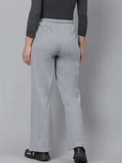Kotty Women Grey Solid Straight-Fit Track Pants