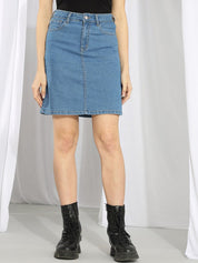 Kotty Above Knee Denim Straight Skirts