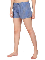 Kotty Women Blue Printed Lounge Shorts KTTSLEEPSHORTS212