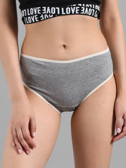 Kotty Women Grey Solid Hipster Briefs KTTWOMENSPANTY02
