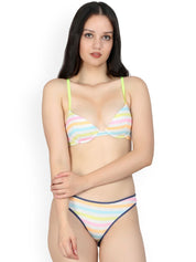 Kotty Women Multicoloured striped lingerie set KTTIW91