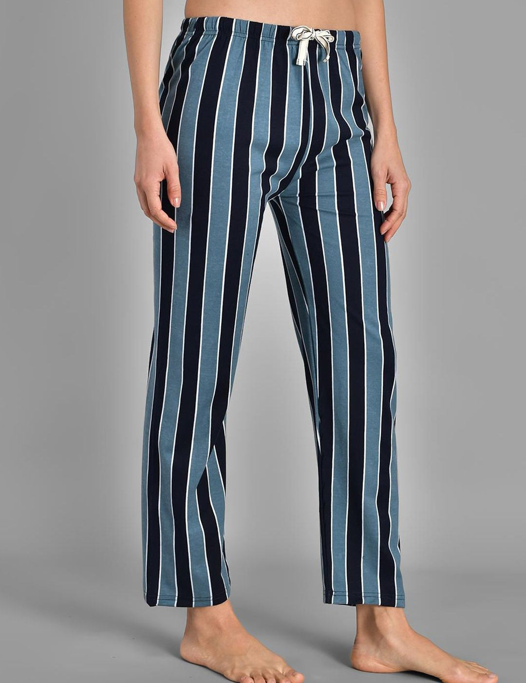 Kotty Women Striped Pure Cotton Lounge Pants