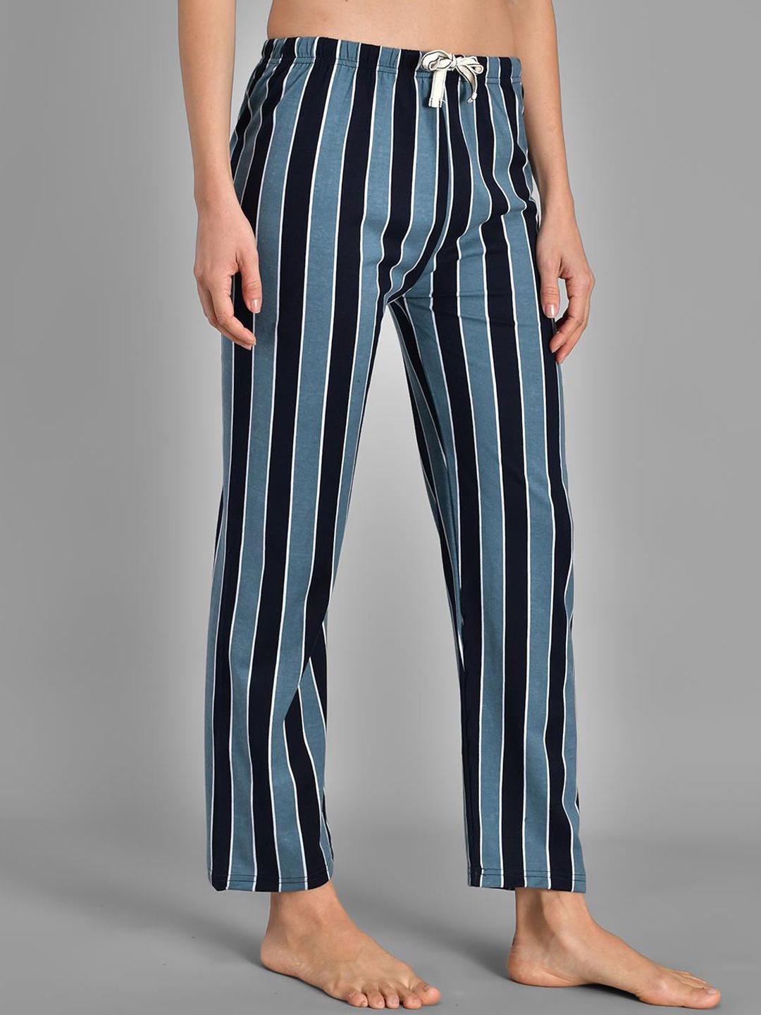 Kotty Women Striped Pure Cotton Lounge Pants