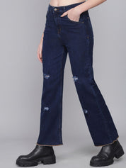Kotty Women Blue High-Rise Mildly Distressed Jeans
