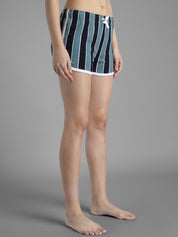 Kotty Women Striped Slim Fit Low-Rise Running Hot Pants with Technology Shorts