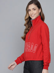 Kotty Women Red Printed Sweatshirt