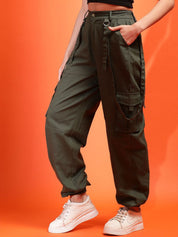 Kotty Women Relaxed High-Rise Easy Wash Joggers Trousers