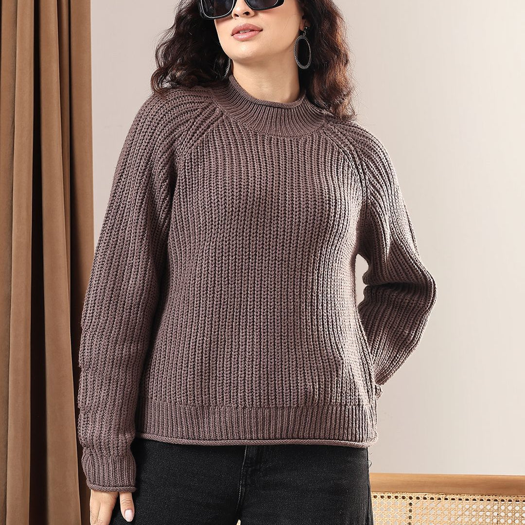 Kotty Women Ribbed Round Neck Pullover