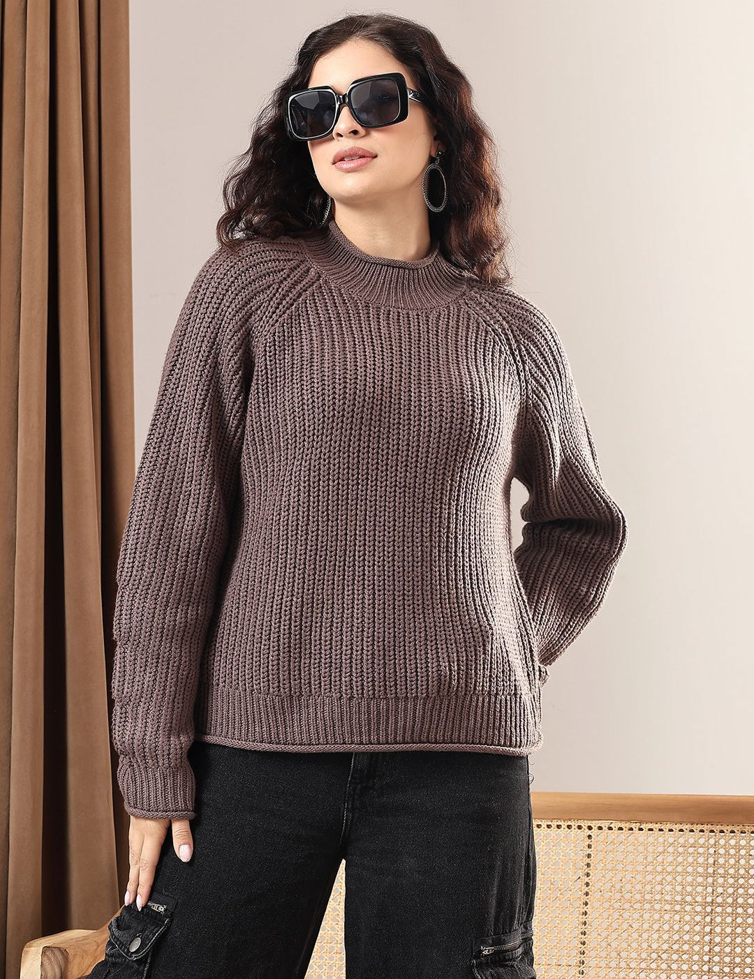 Kotty Women Ribbed Round Neck Pullover