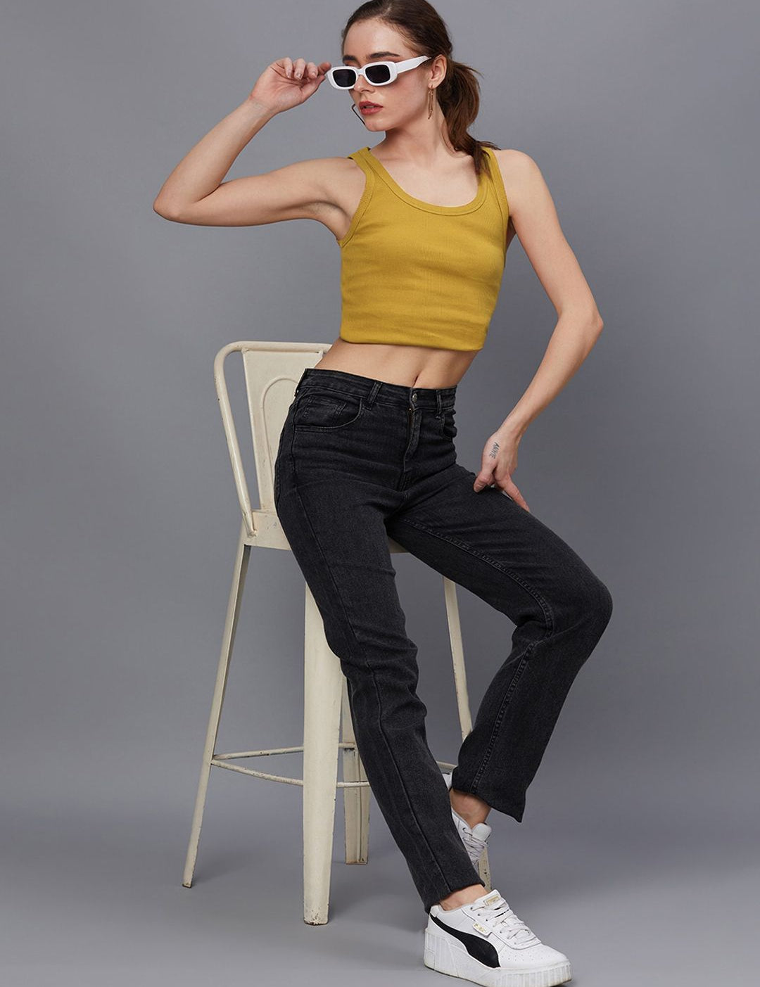 Kotty Women Black Jean Light Fade Stretchable Jeans