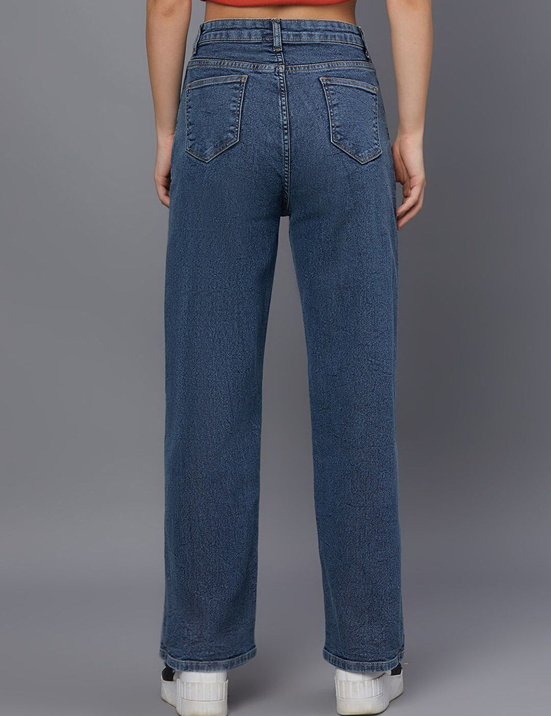 Kotty Women Blue Jean Straight Fit Light Fade Stretchable Jeans