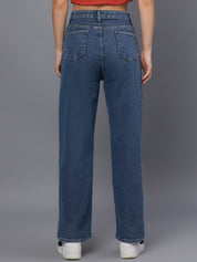Kotty Women Blue Jean Straight Fit Light Fade Stretchable Jeans