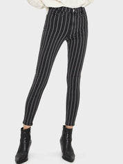 Kotty Women Black & White Skinny Fit High-Rise Clean Look Jeans