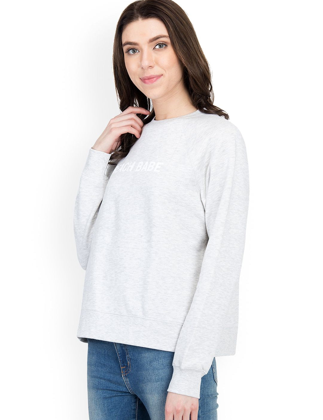 Kotty Women Grey Printed Sweatshirt