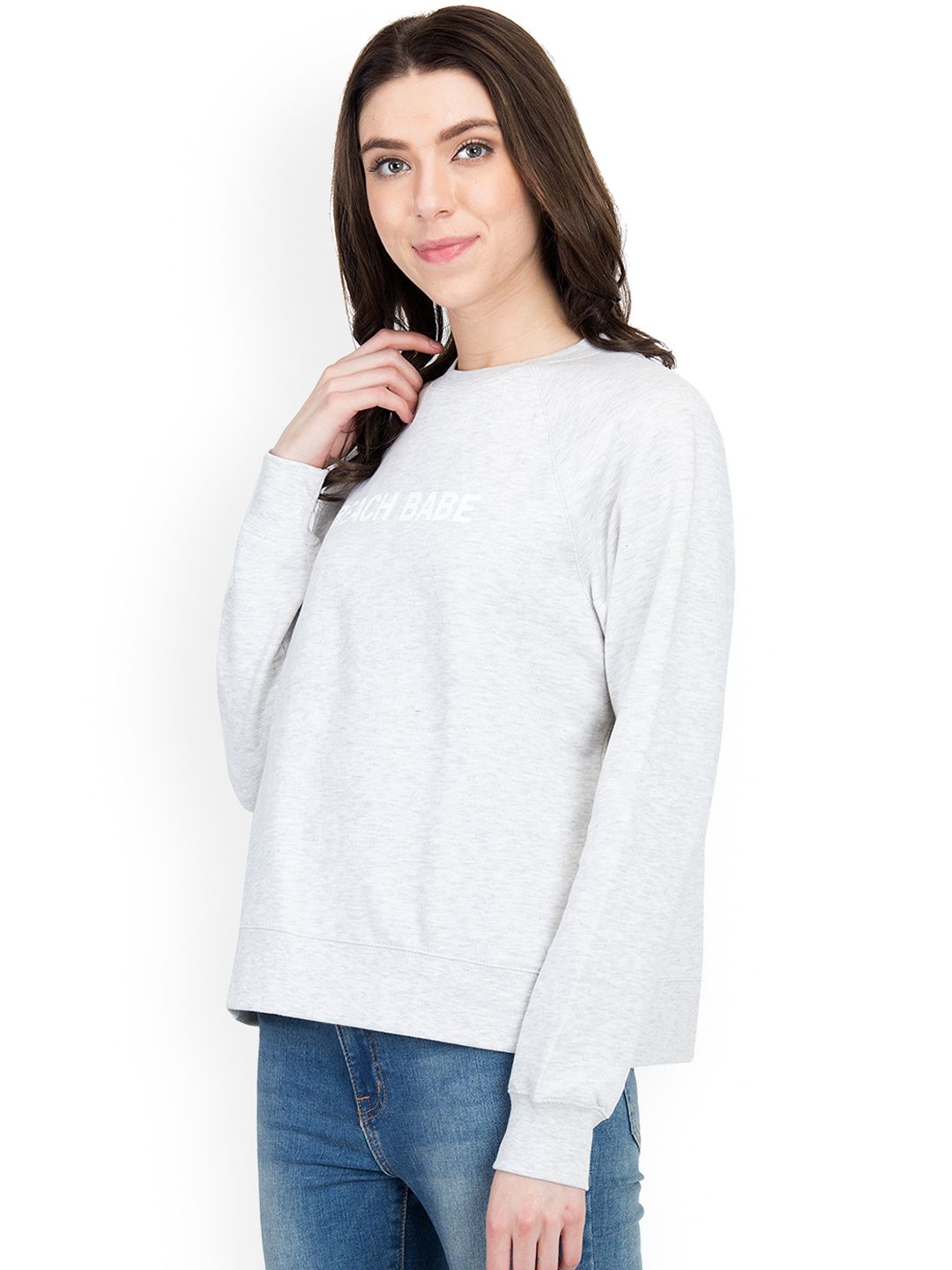 Kotty Women Grey Printed Sweatshirt