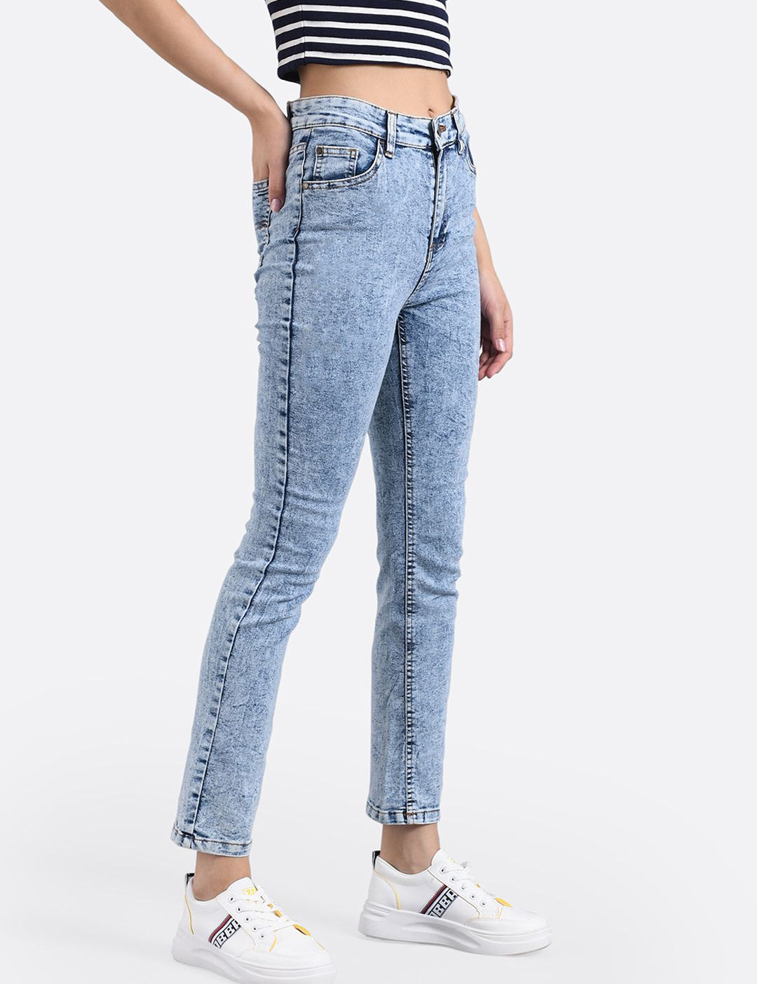 Kotty Women Blue Skinny Fit High-Rise Clean Look Jeans