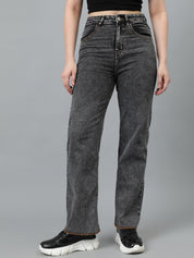 Kotty Women Jean Straight Fit Clean Look Light Fade Crinkle Stretchable Jeans