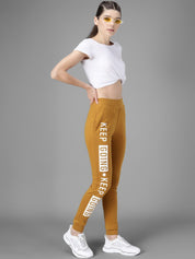 Kotty Women Mustard Yellow & White Printed Joggers