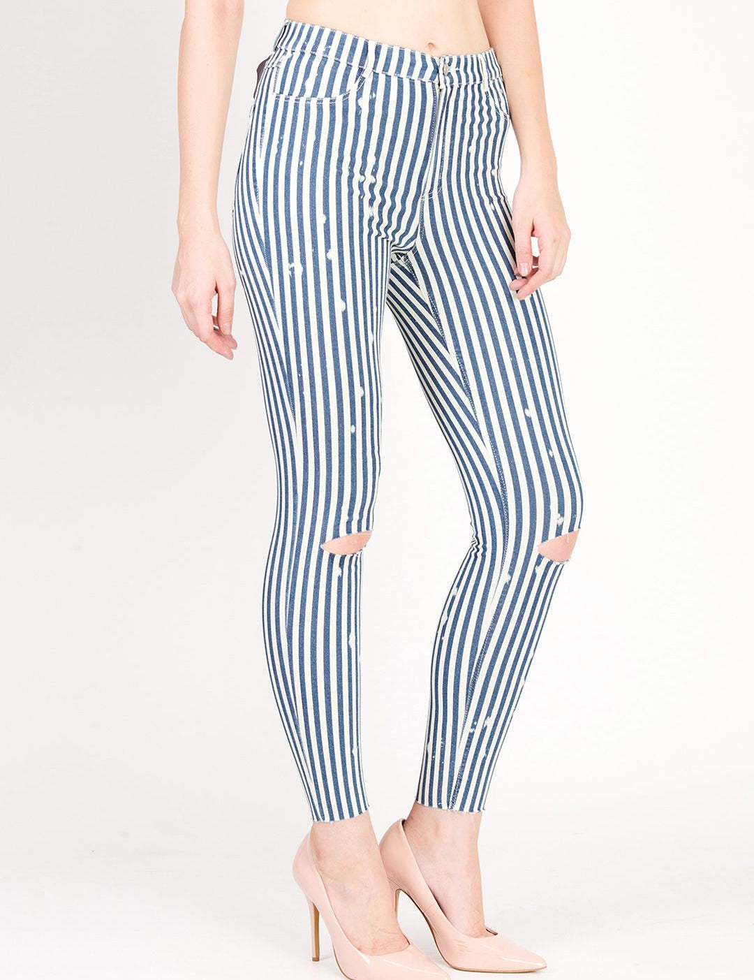 Kotty Women Blue & White Skinny Fit Jeans