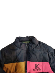 Kotty Boys Black Pink Colourblocked Puffer Jacket