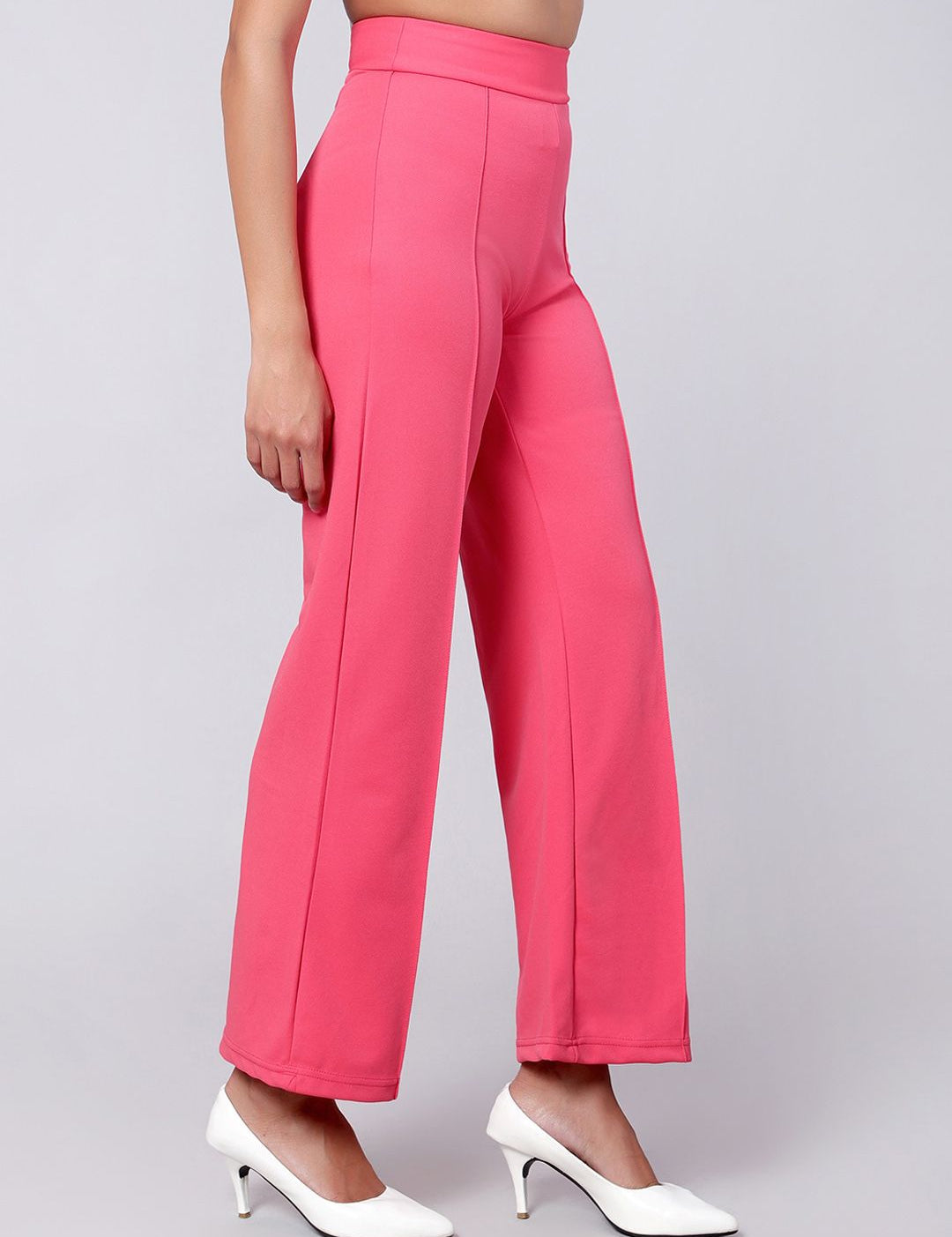 Kotty Women Pack Of 2 Straight Fit High-Rise Easy Wash Trousers