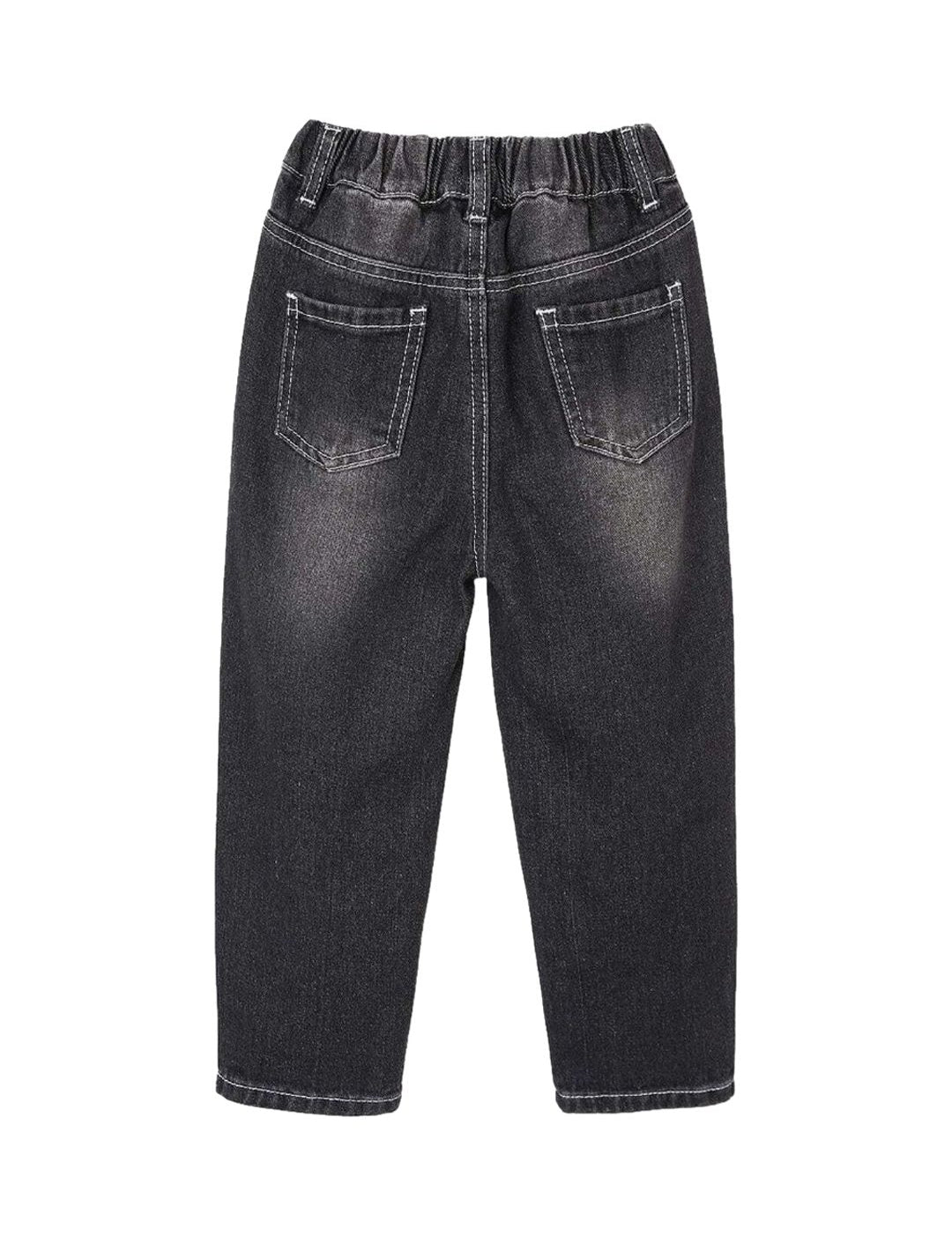 Kotty Boys Black Jean Low Distress Light Fade Regular Fit Jeans