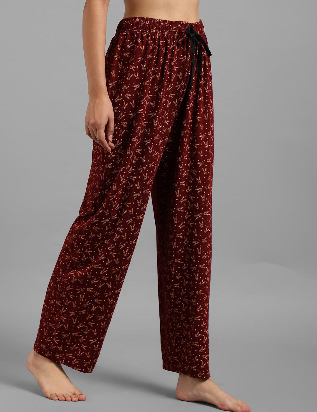 Kotty Women Maroon Printed Lounge Pants