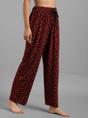 Kotty Women Maroon Printed Lounge Pants
