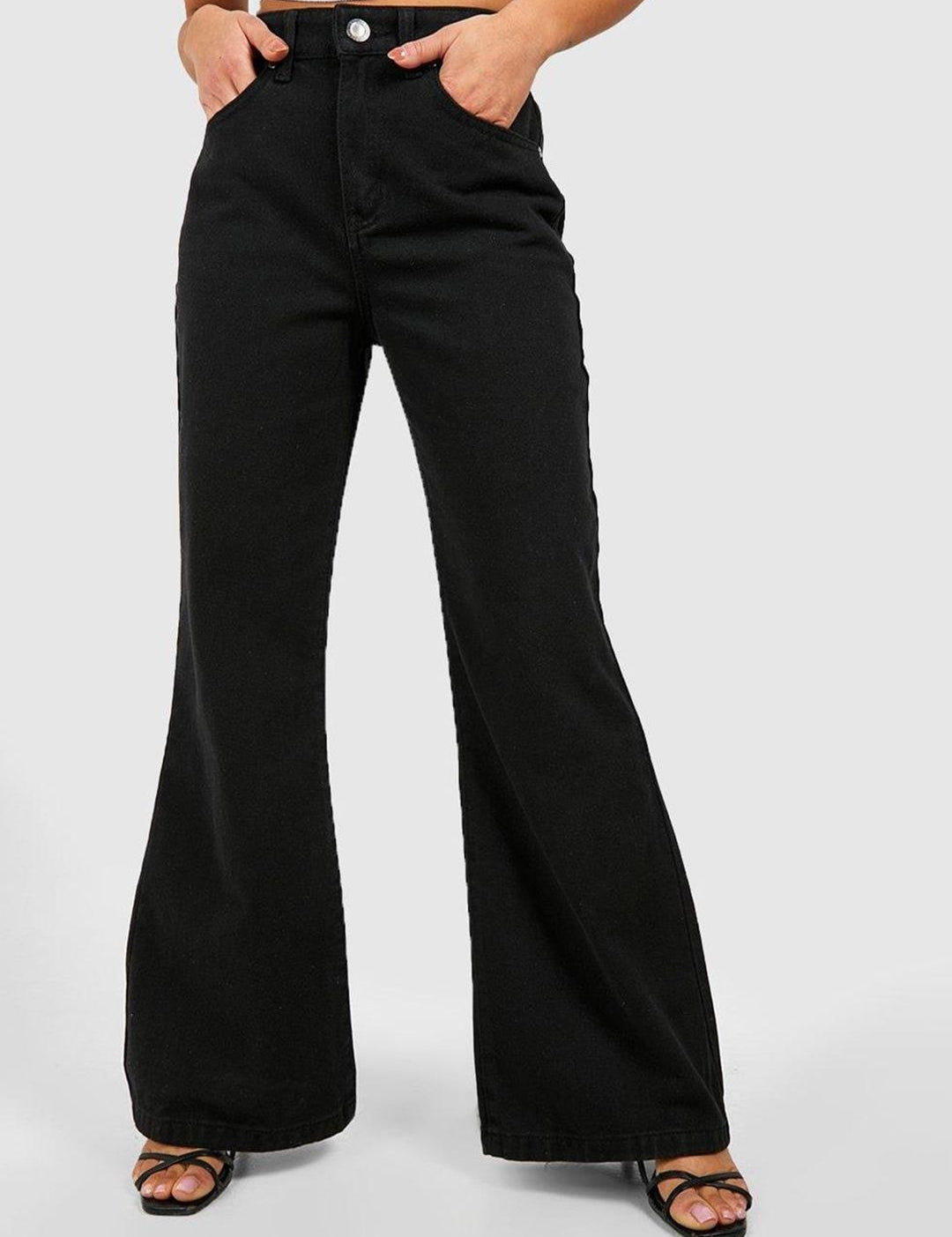 Kotty Women Black Jean Flared High-Rise Stretchable Jeans