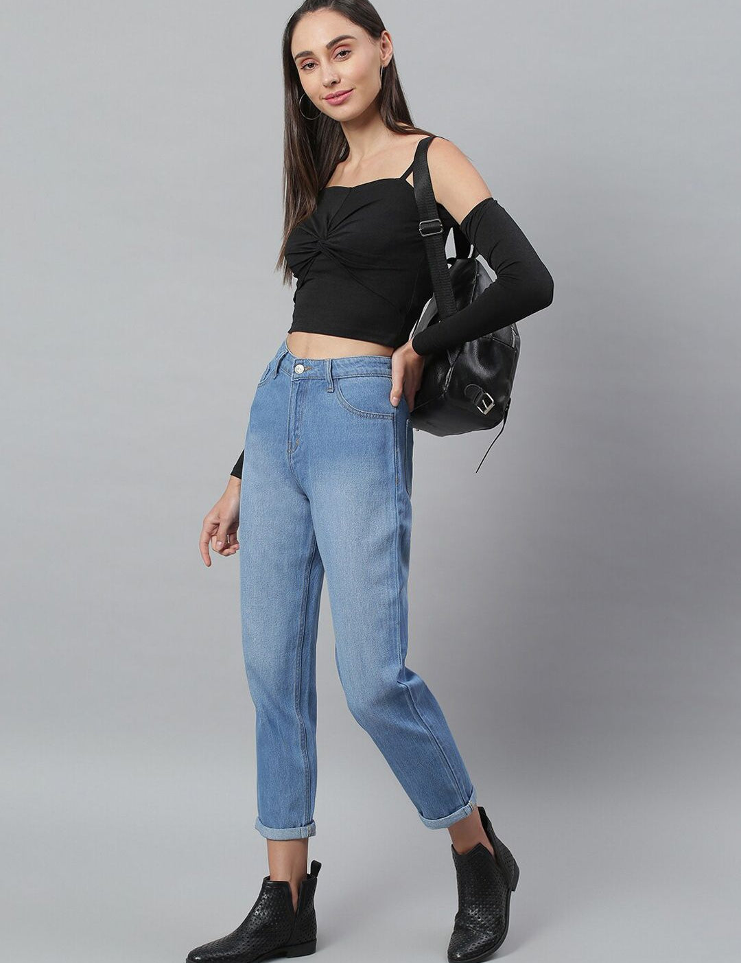 Kotty Women Blue Regular Fit High-Rise Clean Look Stretchable Jeans