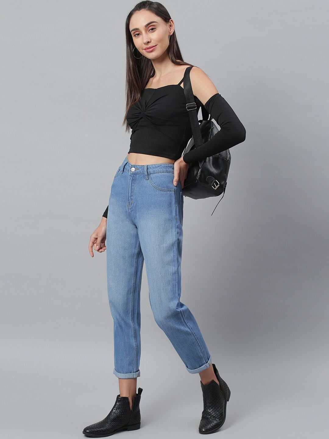 Kotty Women Blue Regular Fit High-Rise Clean Look Stretchable Jeans