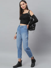 Kotty Women Blue Regular Fit High-Rise Clean Look Stretchable Jeans