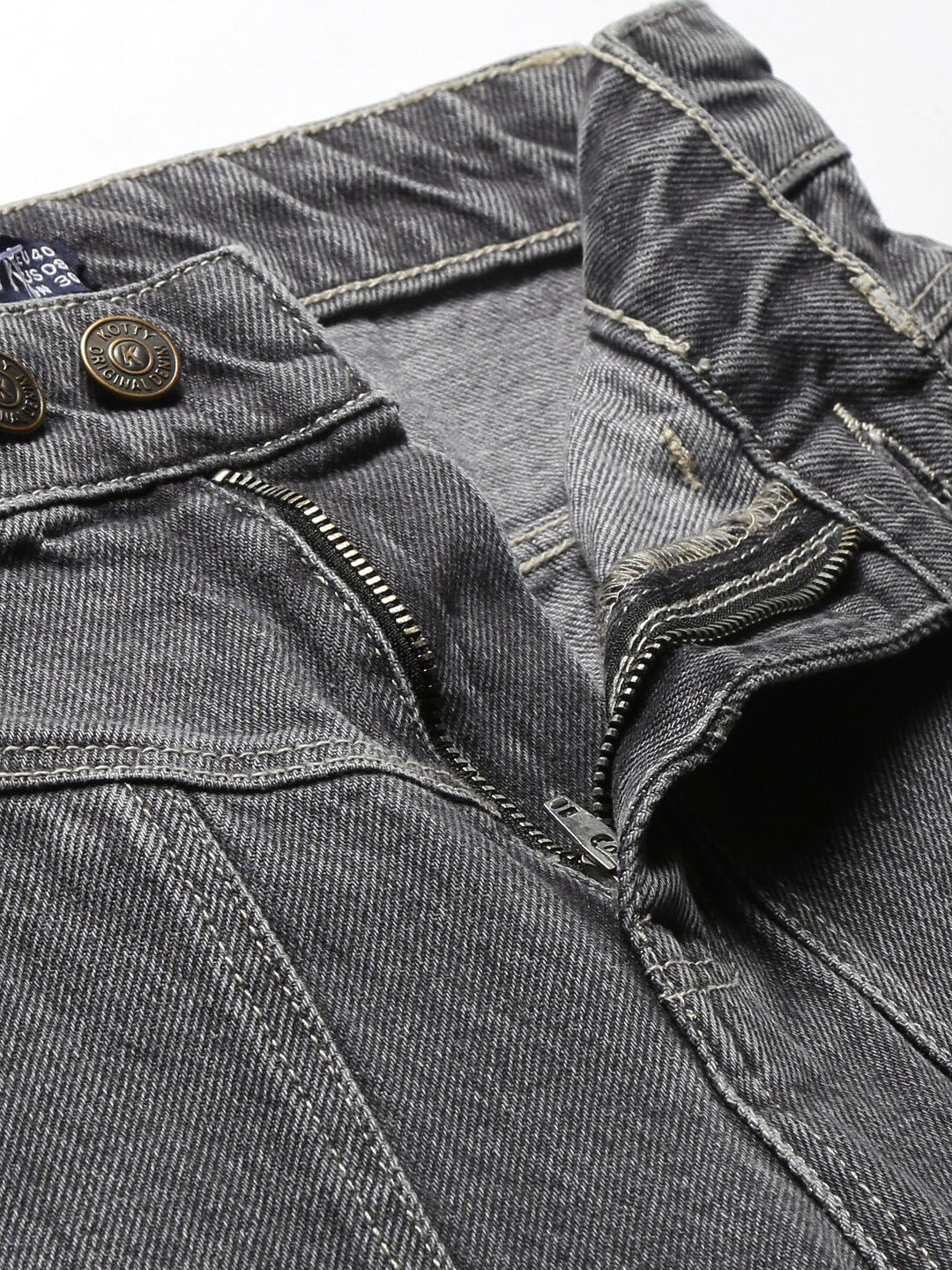 Kotty Women Grey Flared High-Rise Light Fade Stretchable Jeans