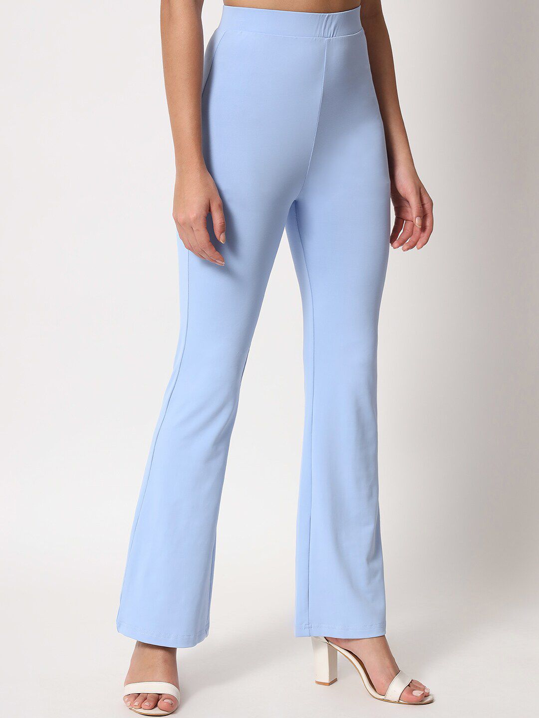 Kotty Women Blue Relaxed Straight Leg High Rise Easy Wash Trouser