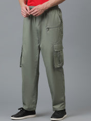 Kotty Men Relaxed Low-Rise Easy Wash Cargos Trousers
