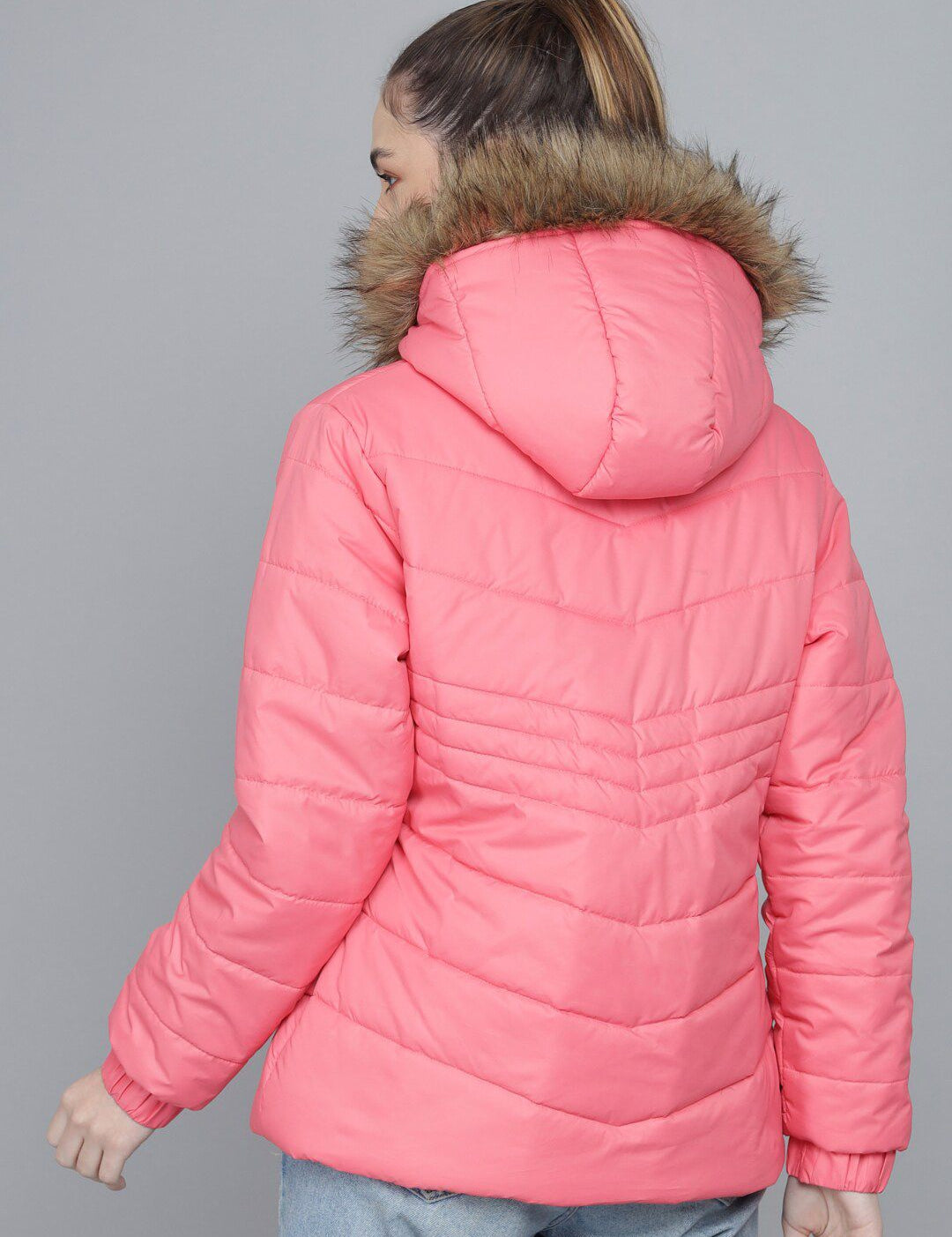 Kotty Women Pink Hooded Puffer Jacket