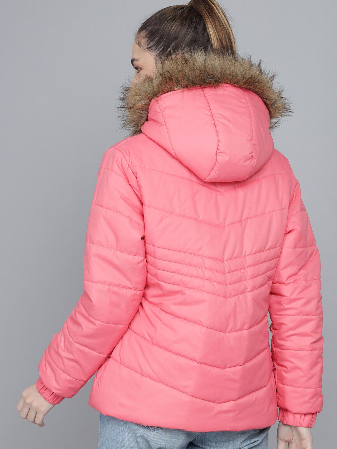 Kotty Women Pink Hooded Puffer Jacket