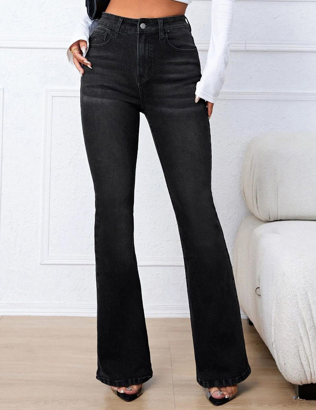 Kotty Women Cotton Bootcut High-Rise Stretchable Jeans